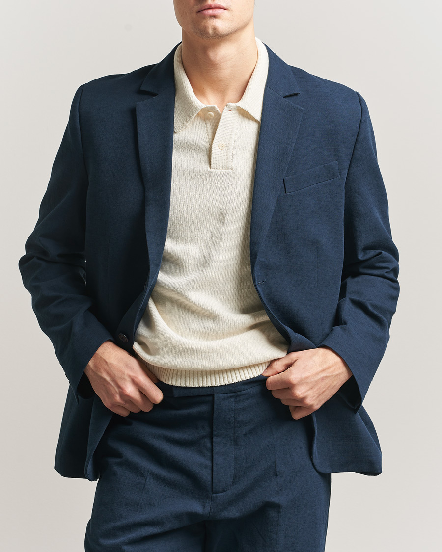 Herre | Blazere & jakker | Palmes | Single Breasted Cotton Blazer Navy
