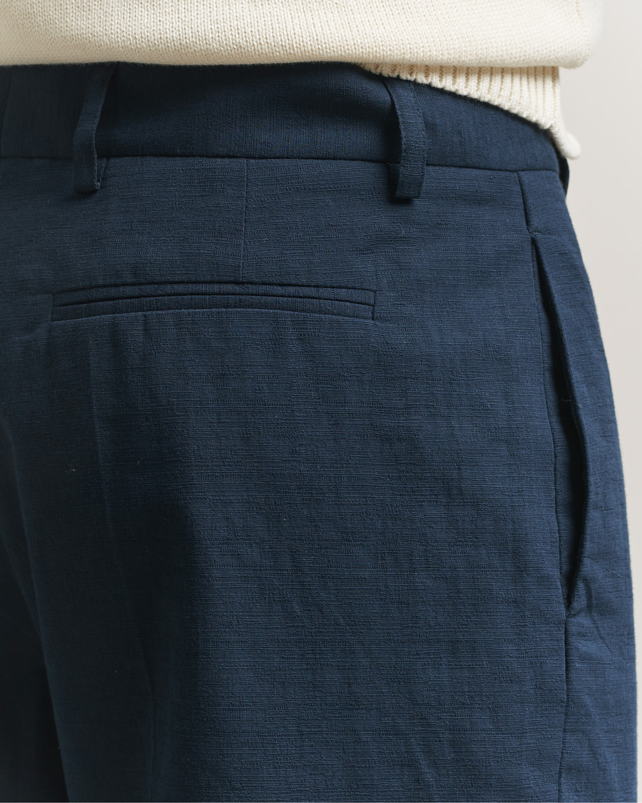 Herre | Bukser | Palmes | Pleated Cotton Trousers Navy