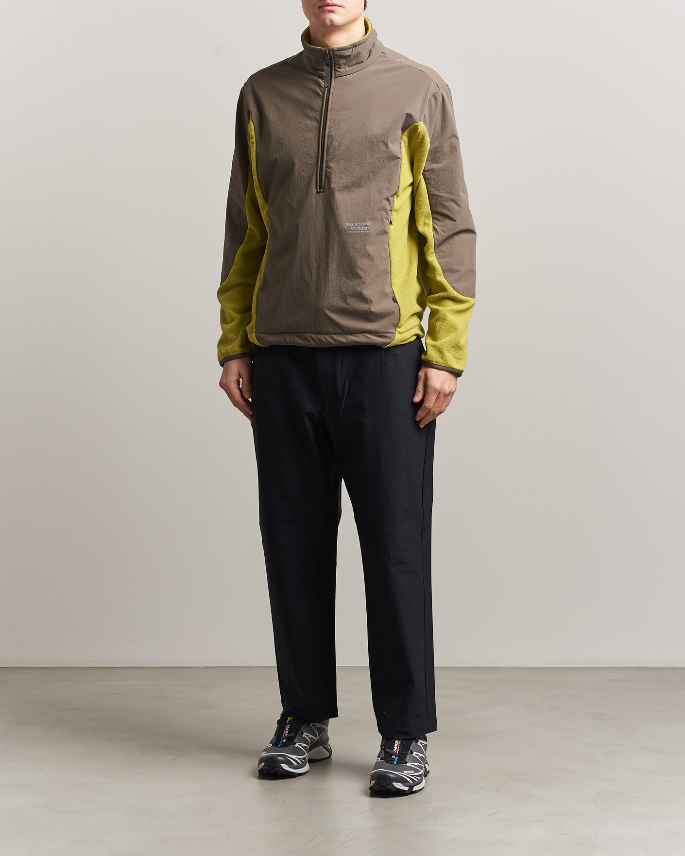 Herre | Jakker | Pas Normal Studios | Off Race Light Fleece Half Zip Moss Green