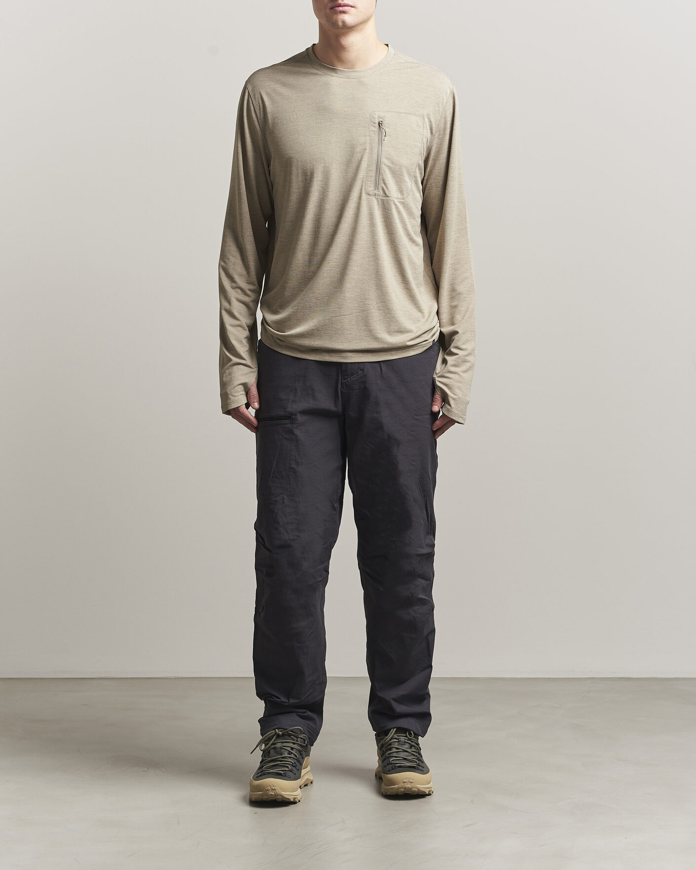 Herre | T-Shirts | Patagonia | Cap Cool Long Sleeve Sun Shirt Seabird Grey