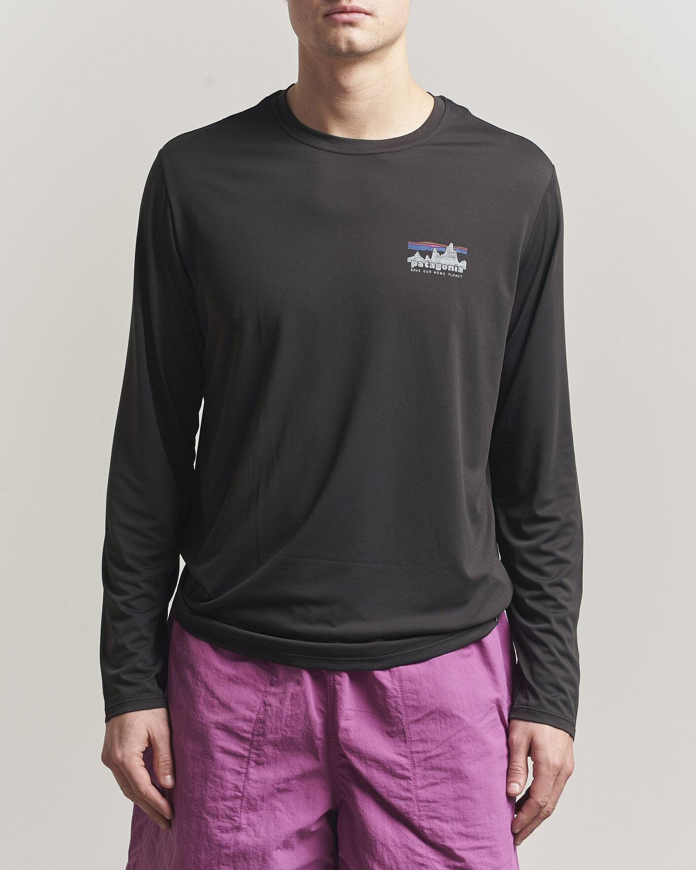 Herre | T-Shirts | Patagonia | 73 Skyline Cap Cool Daily Long Sleeve T-Shirt Black