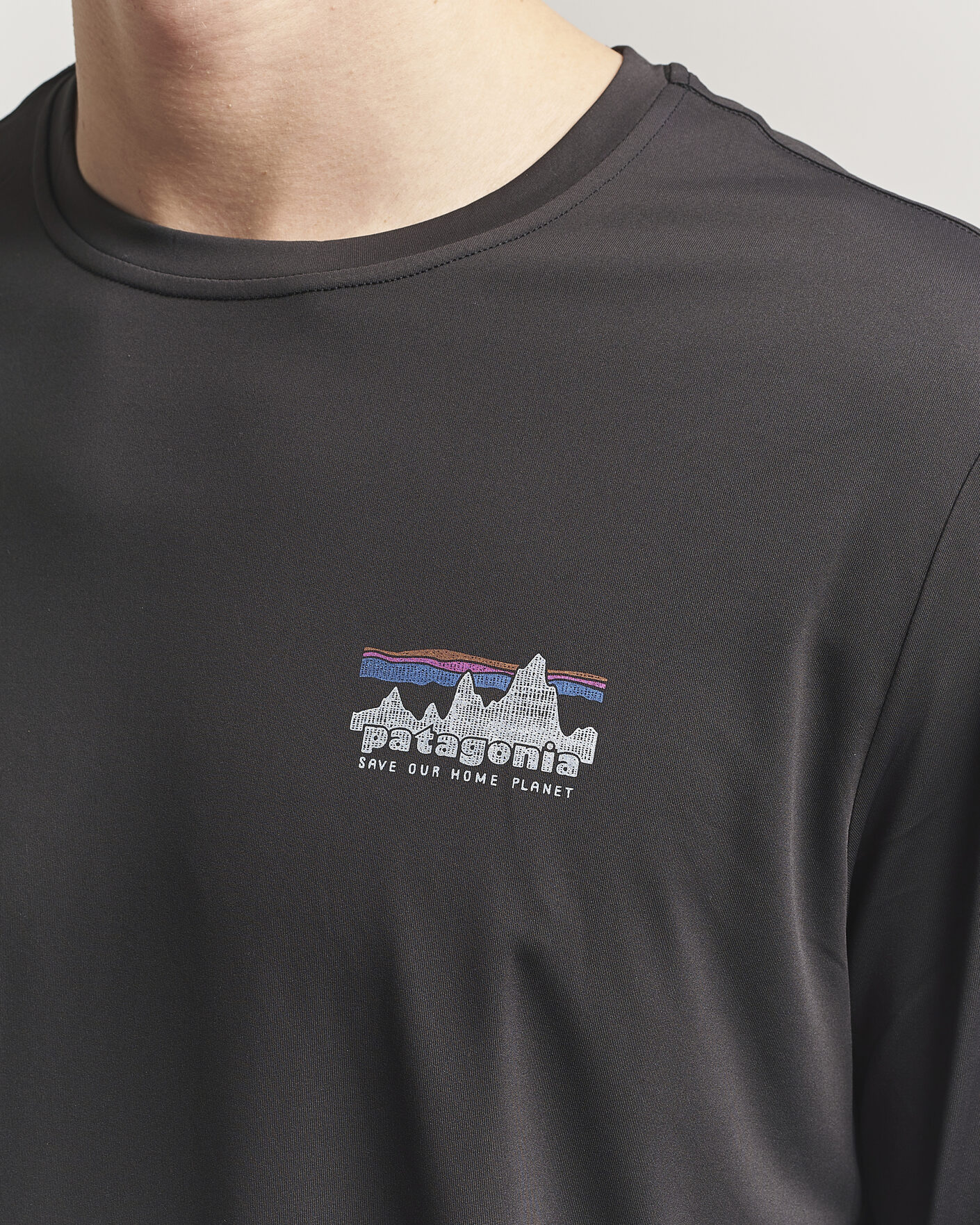 Herre | T-Shirts | Patagonia | 73 Skyline Cap Cool Daily Long Sleeve T-Shirt Black