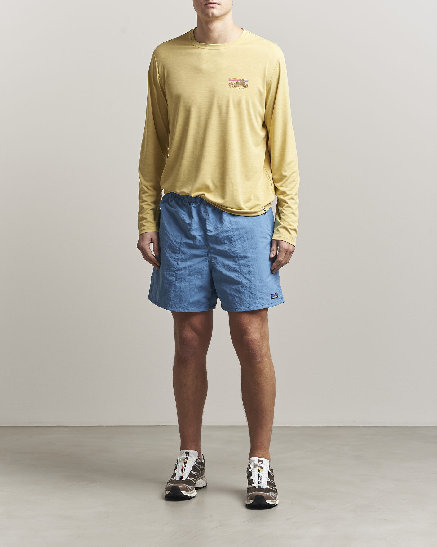 Herre | T-Shirts | Patagonia | 73 Skyline Cap Cool Daily Long Sleeve T-Shirt Yellow