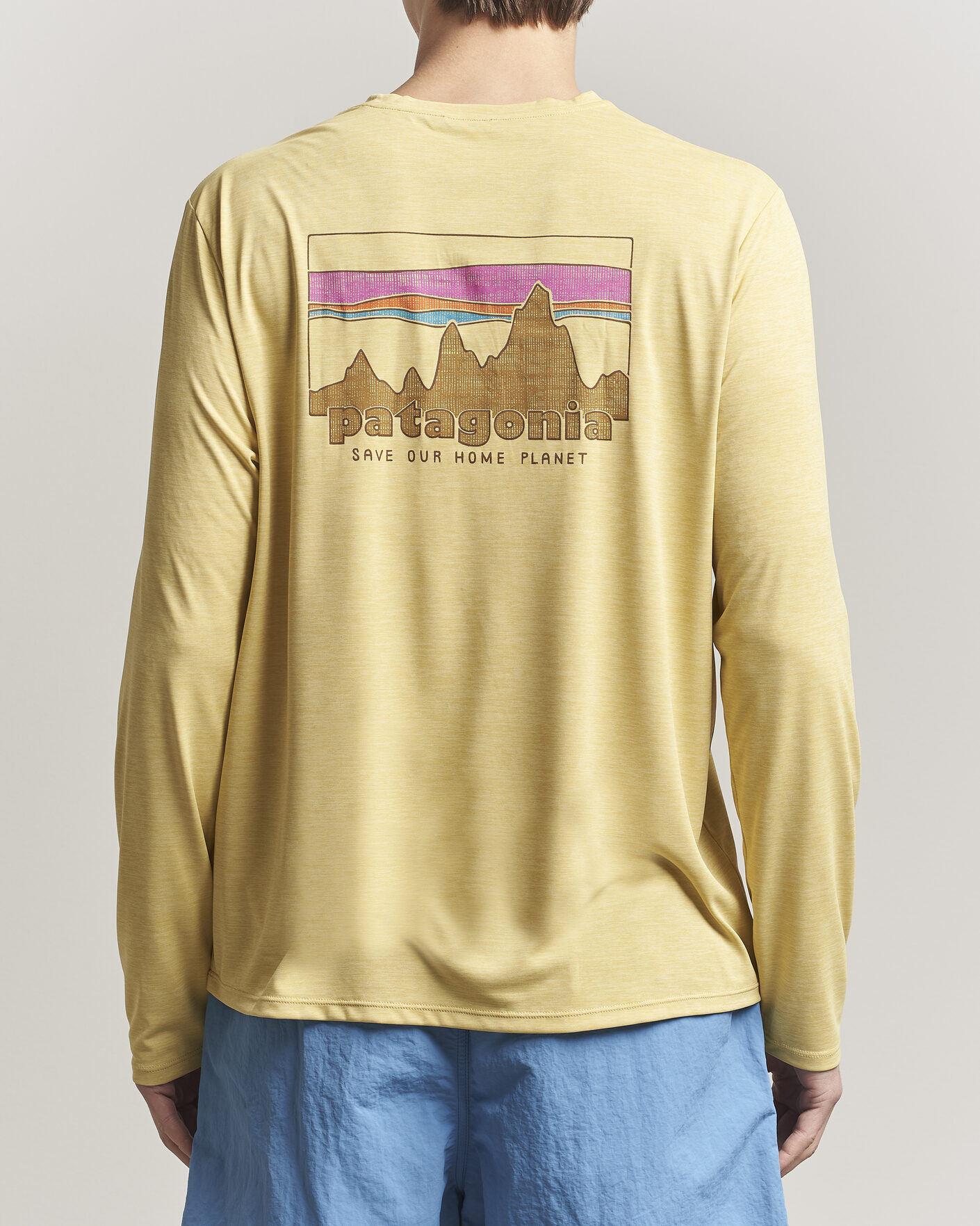 Herre | T-Shirts | Patagonia | 73 Skyline Cap Cool Daily Long Sleeve T-Shirt Yellow