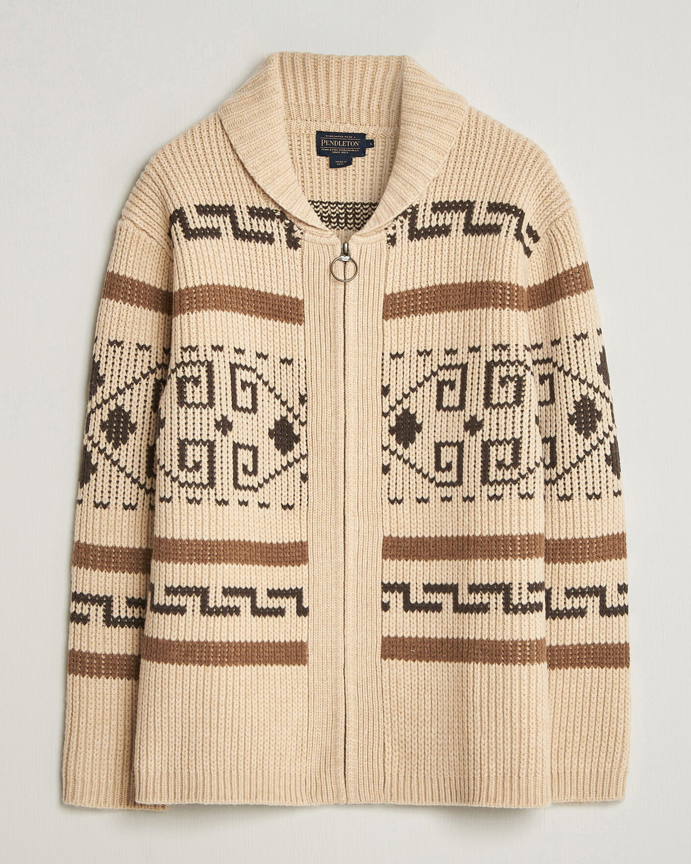 Herre | Trøjer | Pendleton | Original Westerley Cardigan Tan/Brown