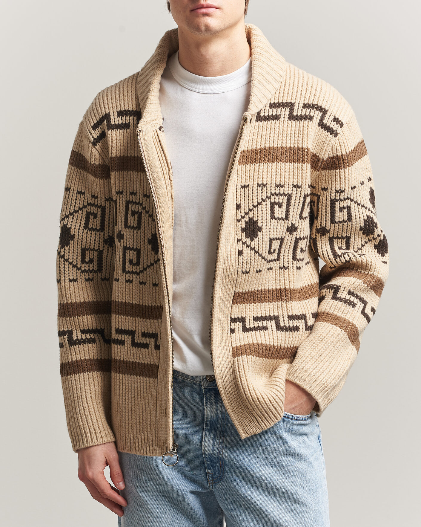 Herre | Trøjer | Pendleton | Original Westerley Cardigan Tan/Brown