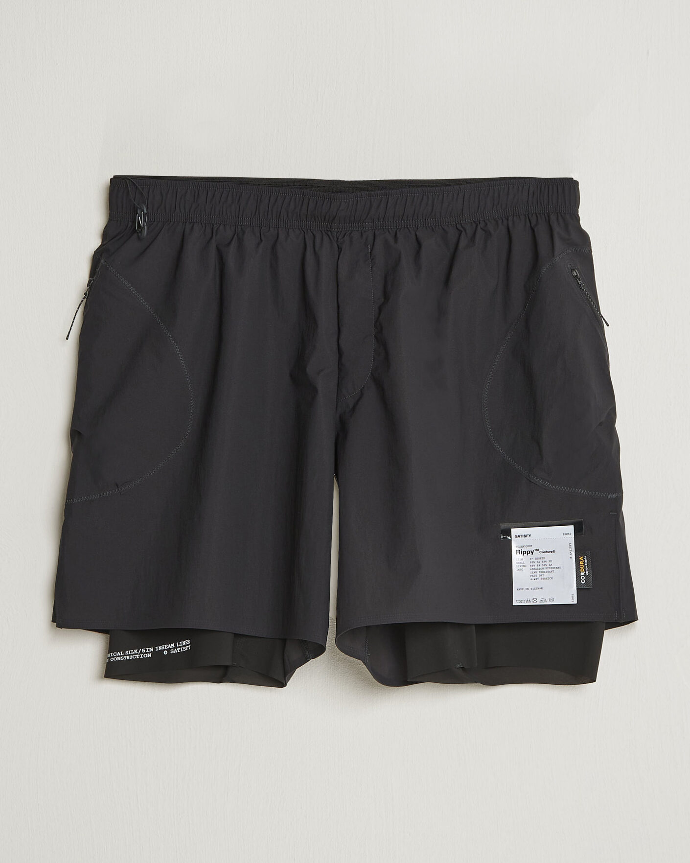 Herre | Shorts | Satisfy | Rippy Cordura 5 Inch Shorts Black
