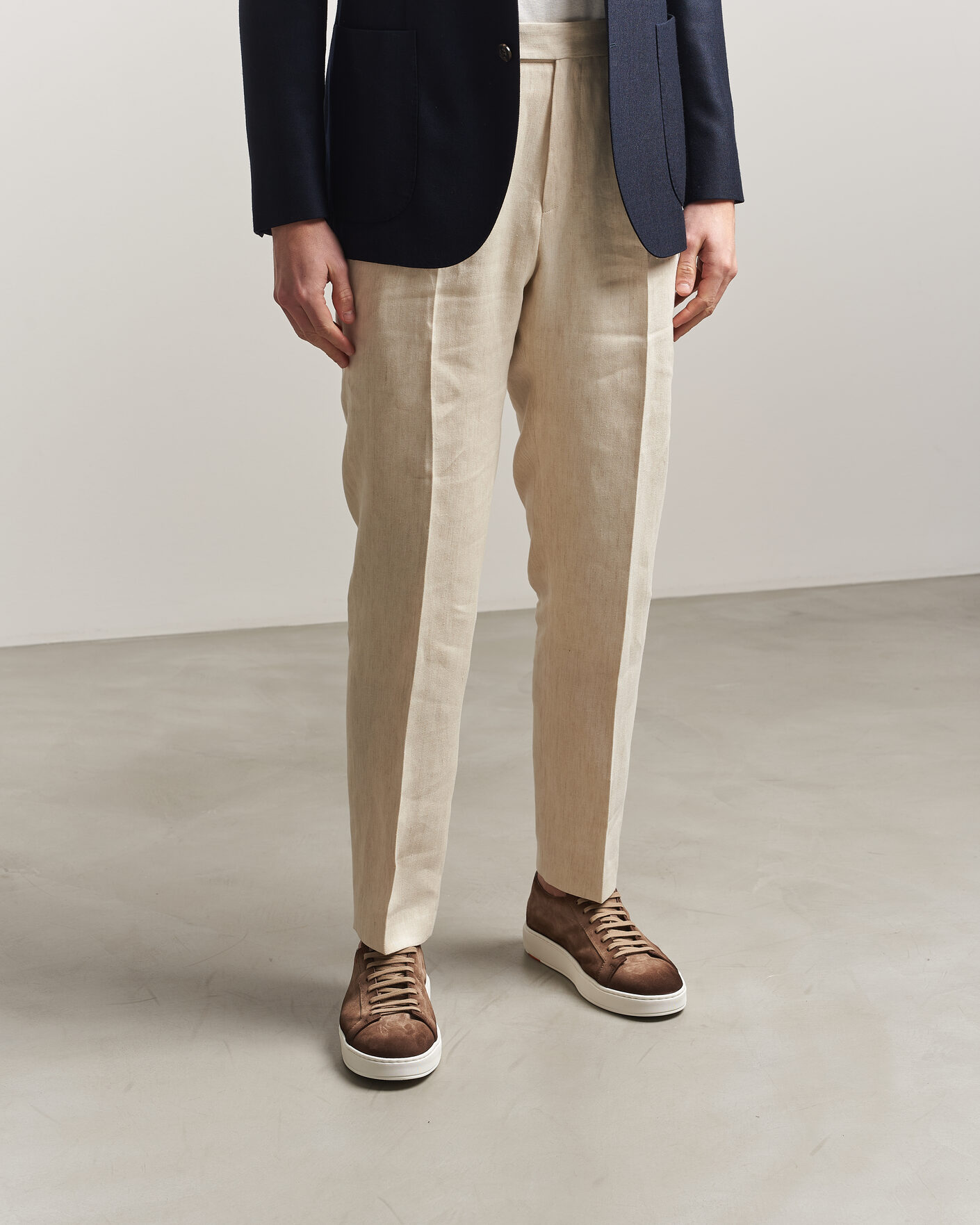 Herre | Sneakers | Santoni | Cleanic Silk Suede Sneakers Dark Brown