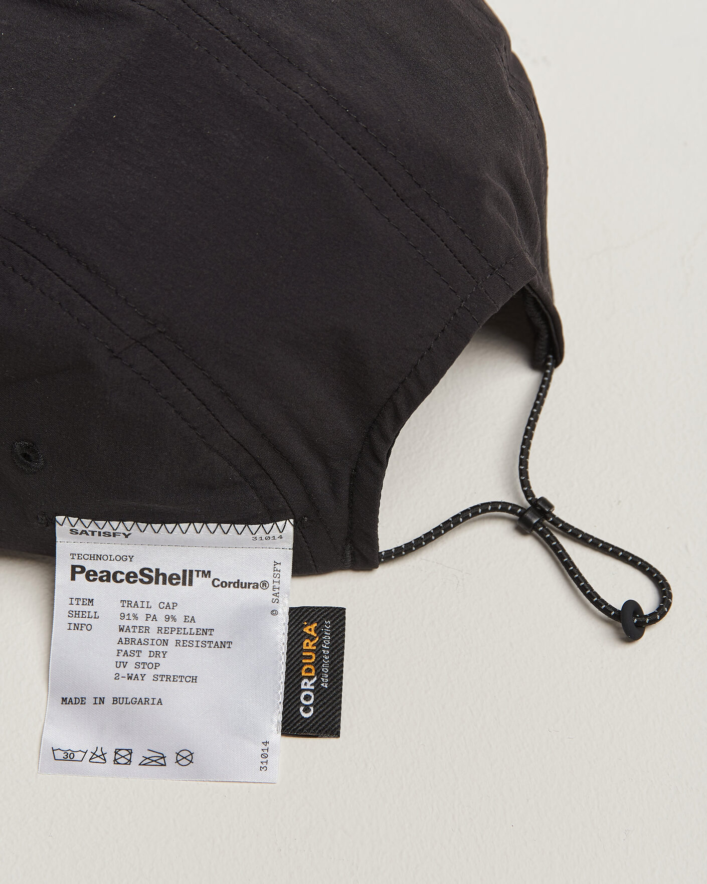 Herre | Hatte & kasketter | Satisfy | PeaceShell Cordura Trail Cap Black