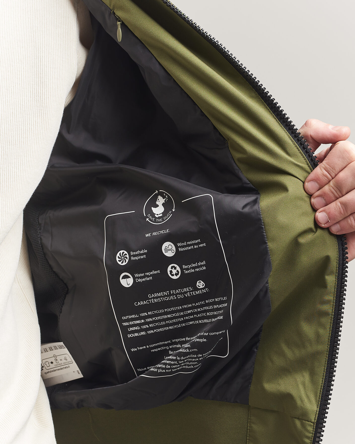 Herre | Jakker | Save The Duck | Finlay Nylon Harrington Jacket Dusty Olive