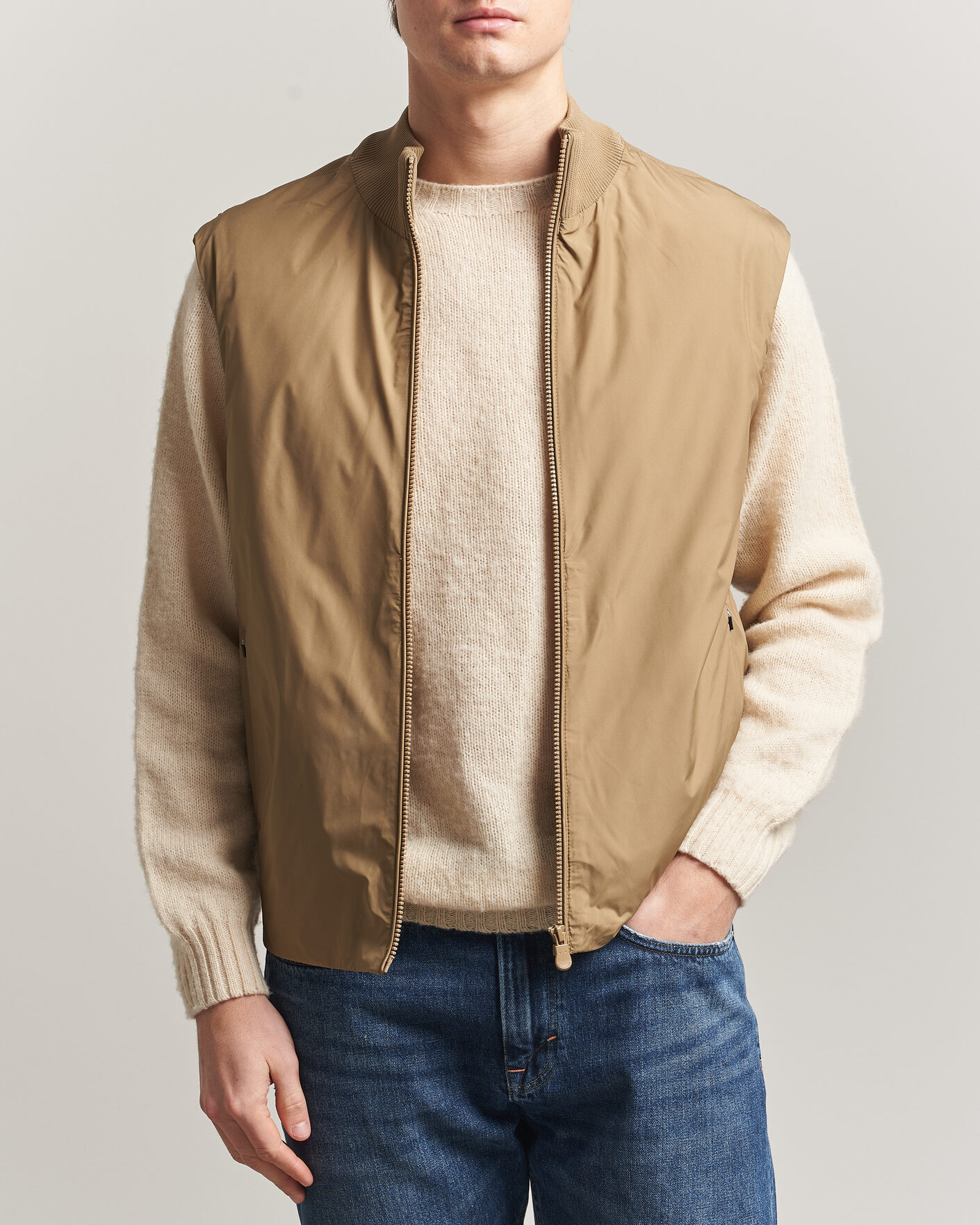 Herre | Veste | Save The Duck | Orris Hybrid Vest Khaki Brown