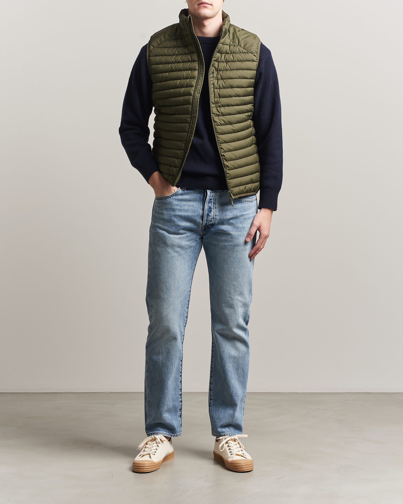 Herre | Veste | Save The Duck | Dave Lightweight Padded Vest Snake Green