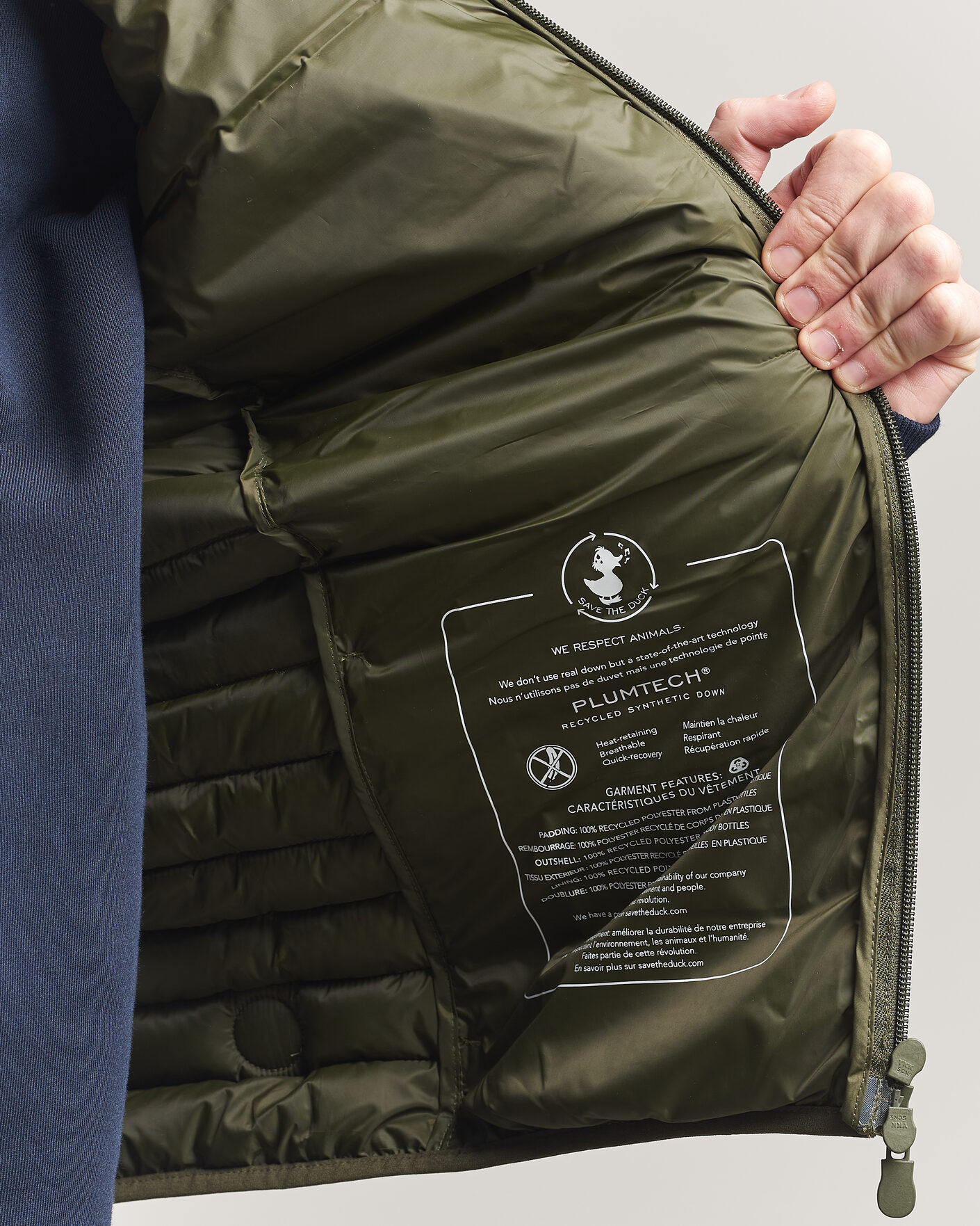 Herre | Veste | Save The Duck | Dave Lightweight Padded Vest Snake Green