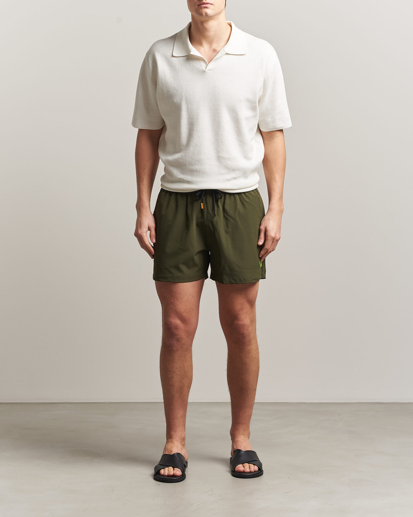Herre | Badebukser | Save The Duck | Plain Drawstring Swimshorts Snake Green