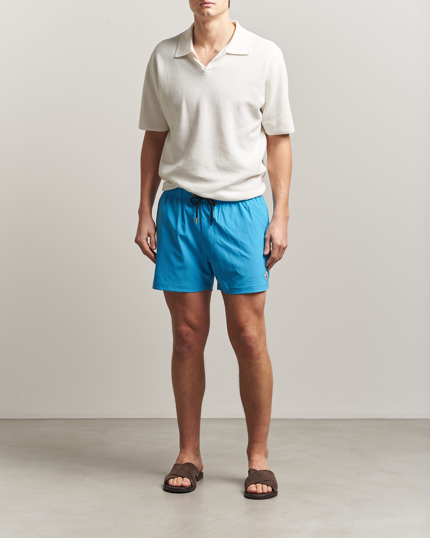 Herre | Badebukser | Save The Duck | Plain Drawstring Swimshorts Fluo Blue