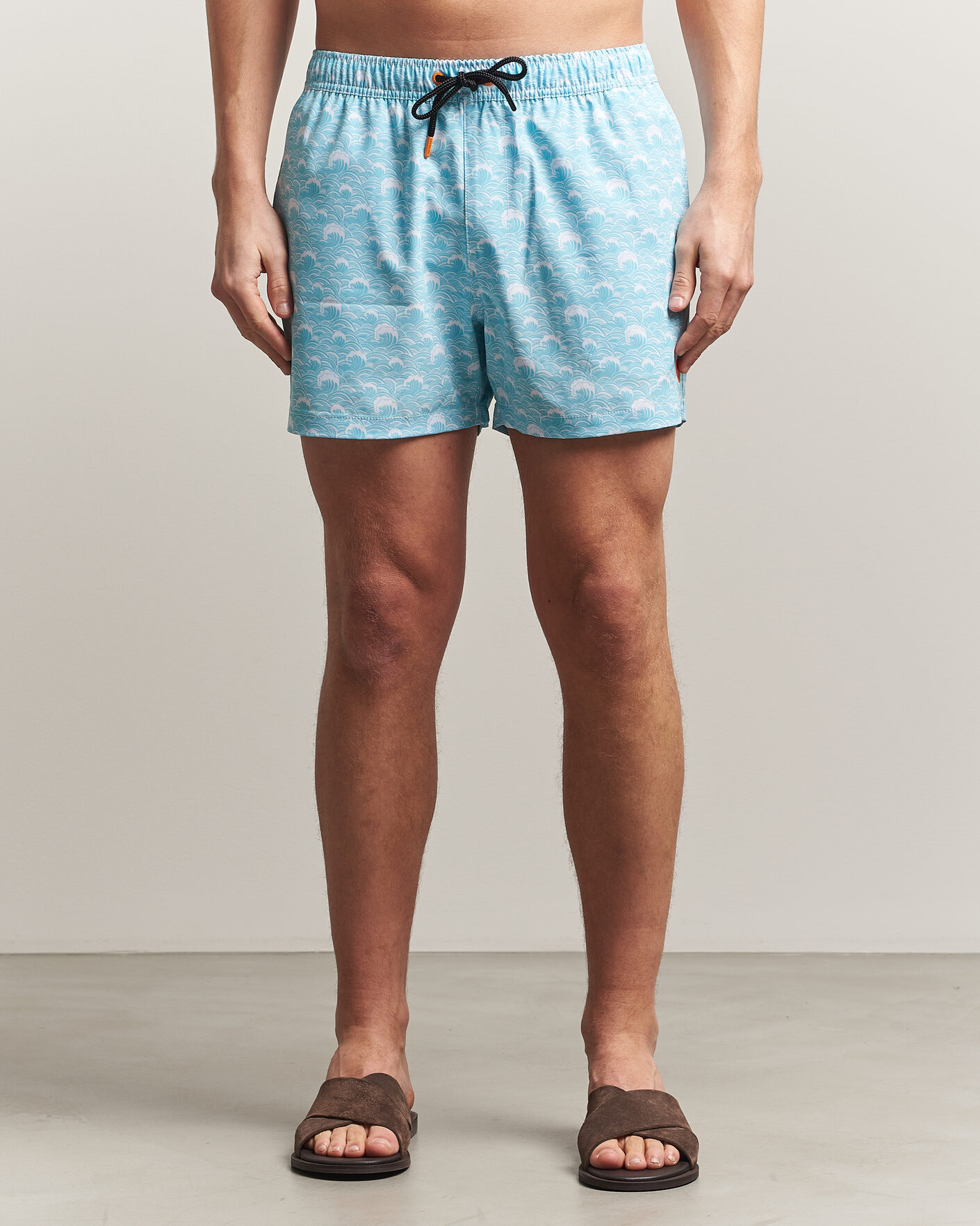 Herre | Badebukser | Save The Duck | Printed Drawstring Swimshorts Waves