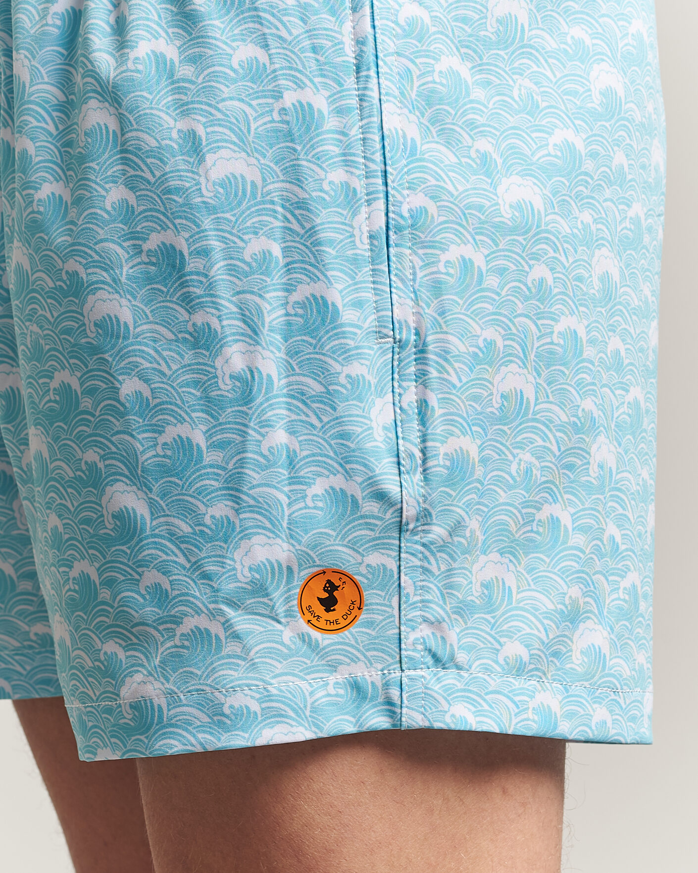 Herre | Badebukser | Save The Duck | Printed Drawstring Swimshorts Waves