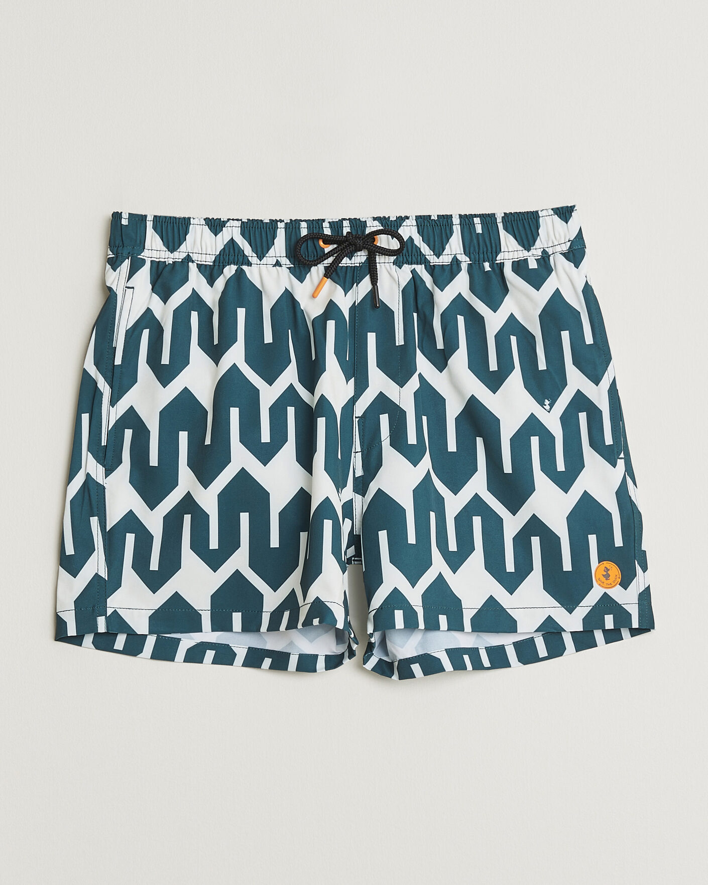 Herre | Badebukser | Save The Duck | Printed Drawstring Swimshorts Zig Zag