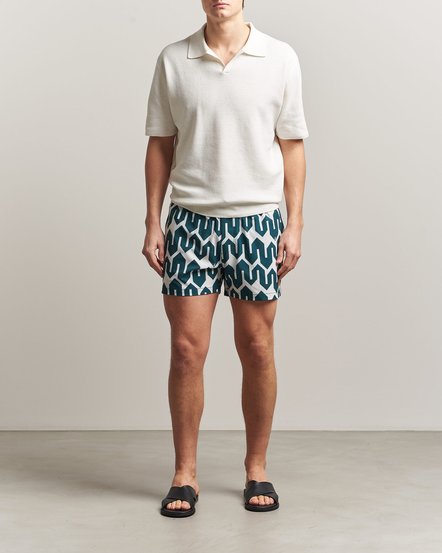 Herre | Badebukser | Save The Duck | Printed Drawstring Swimshorts Zig Zag