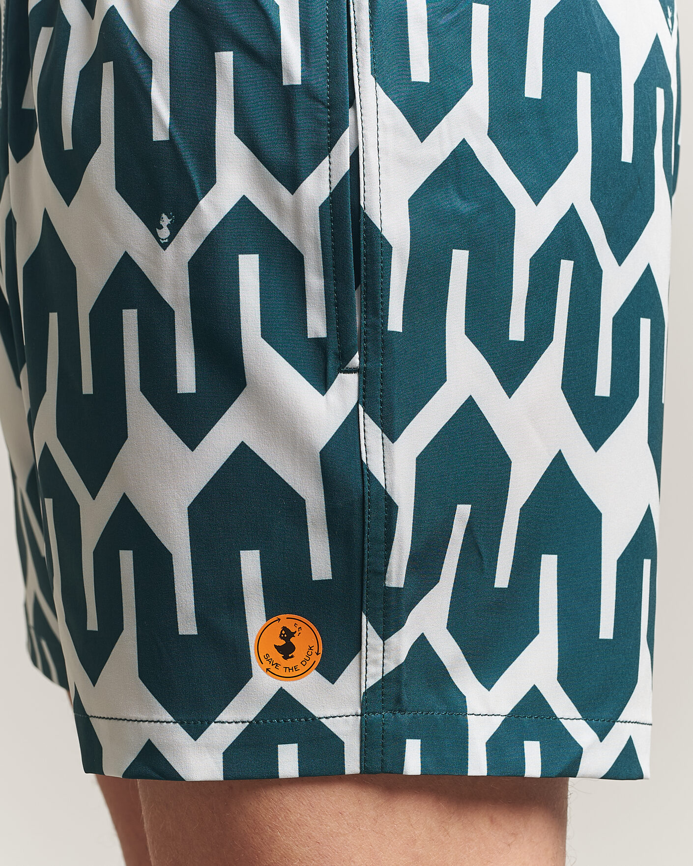Herre | Badebukser | Save The Duck | Printed Drawstring Swimshorts Zig Zag