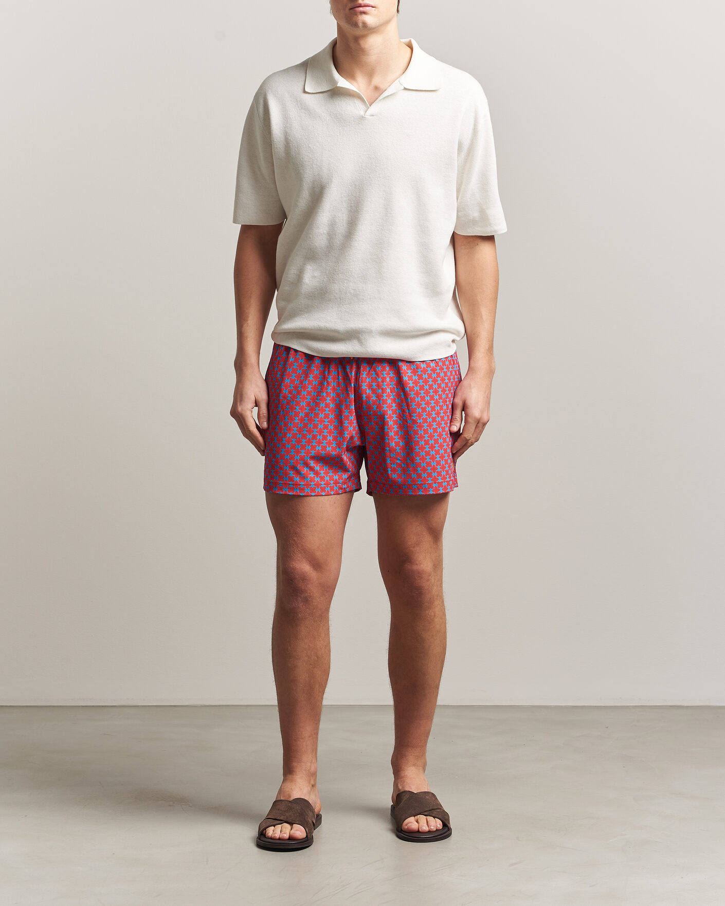 Herre | Badebukser | Save The Duck | Printed Drawstring Swimshorts Geometrical Flowers