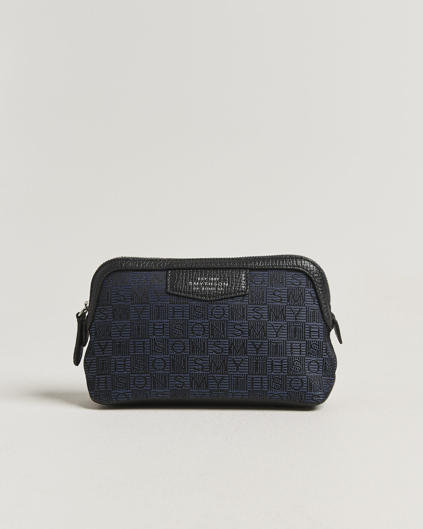 Herre | Tasker | Smythson | Canvas Stamp Small Travel Pouch Navy