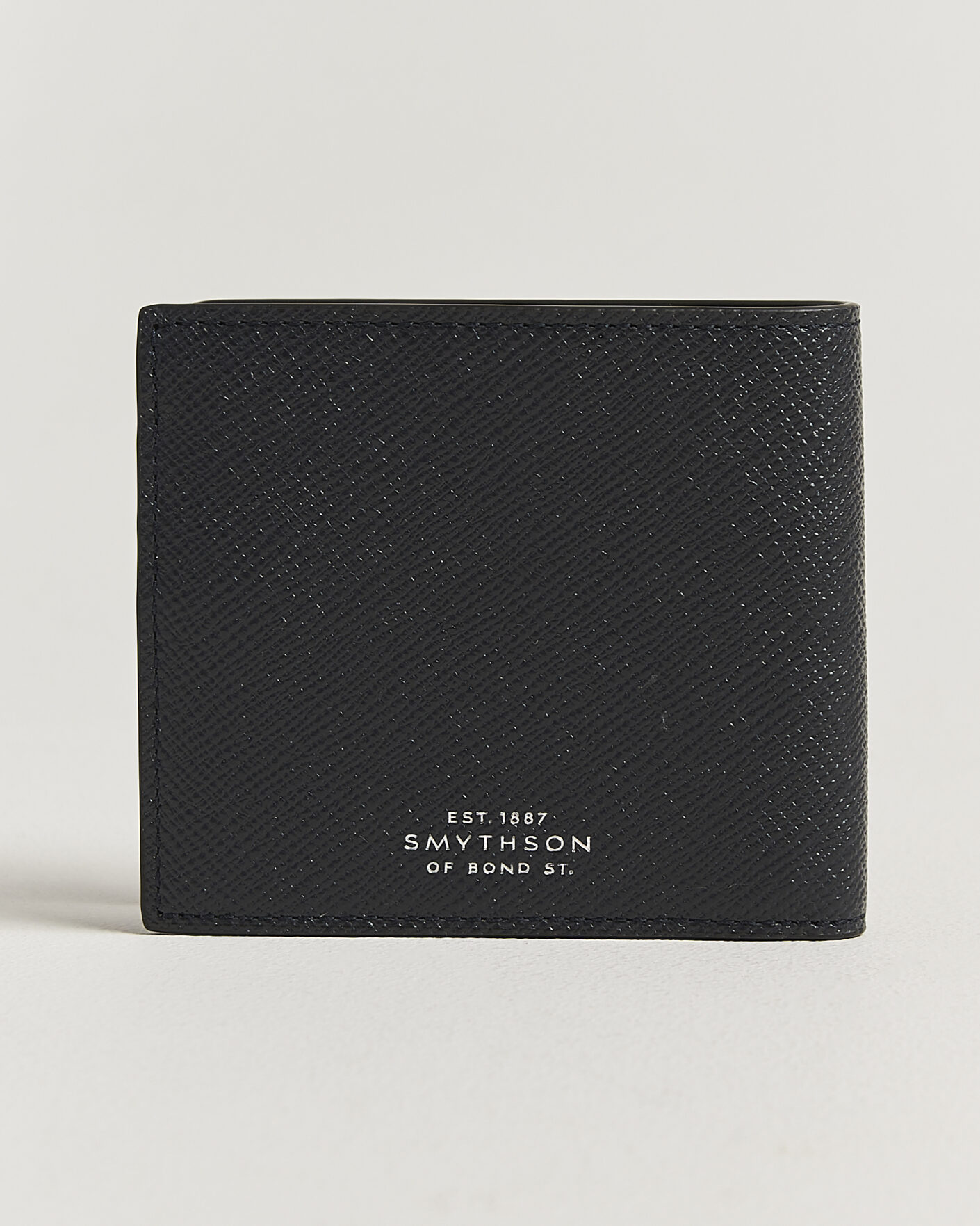 Herre | Punge | Smythson | Panama 6 Card Leather Wallet Stripe Navy