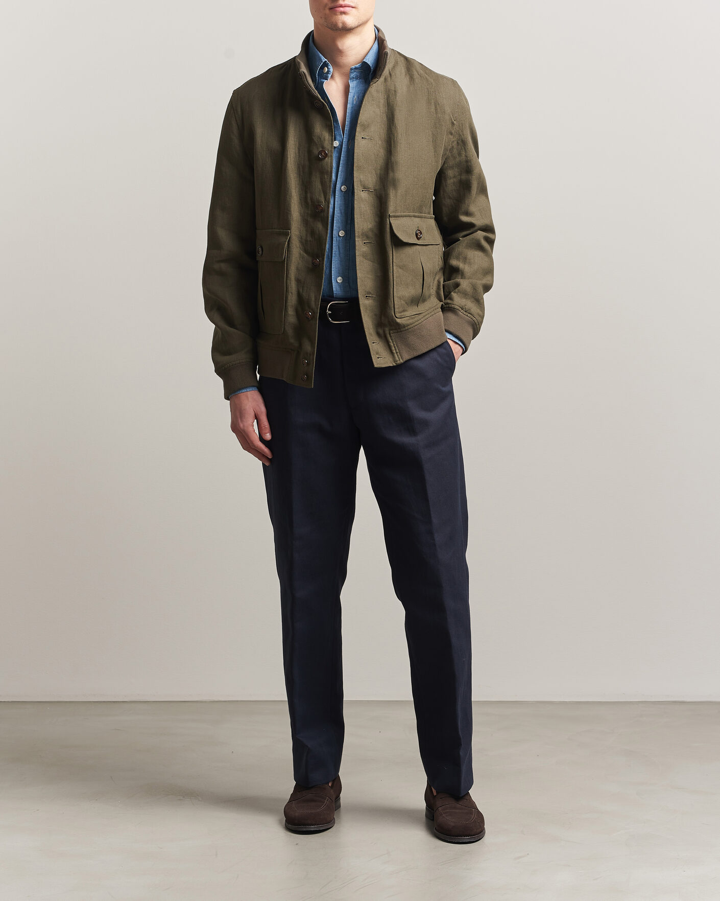 Herre | Jakker | Valstar | Valstarino Linen Jacket Olive