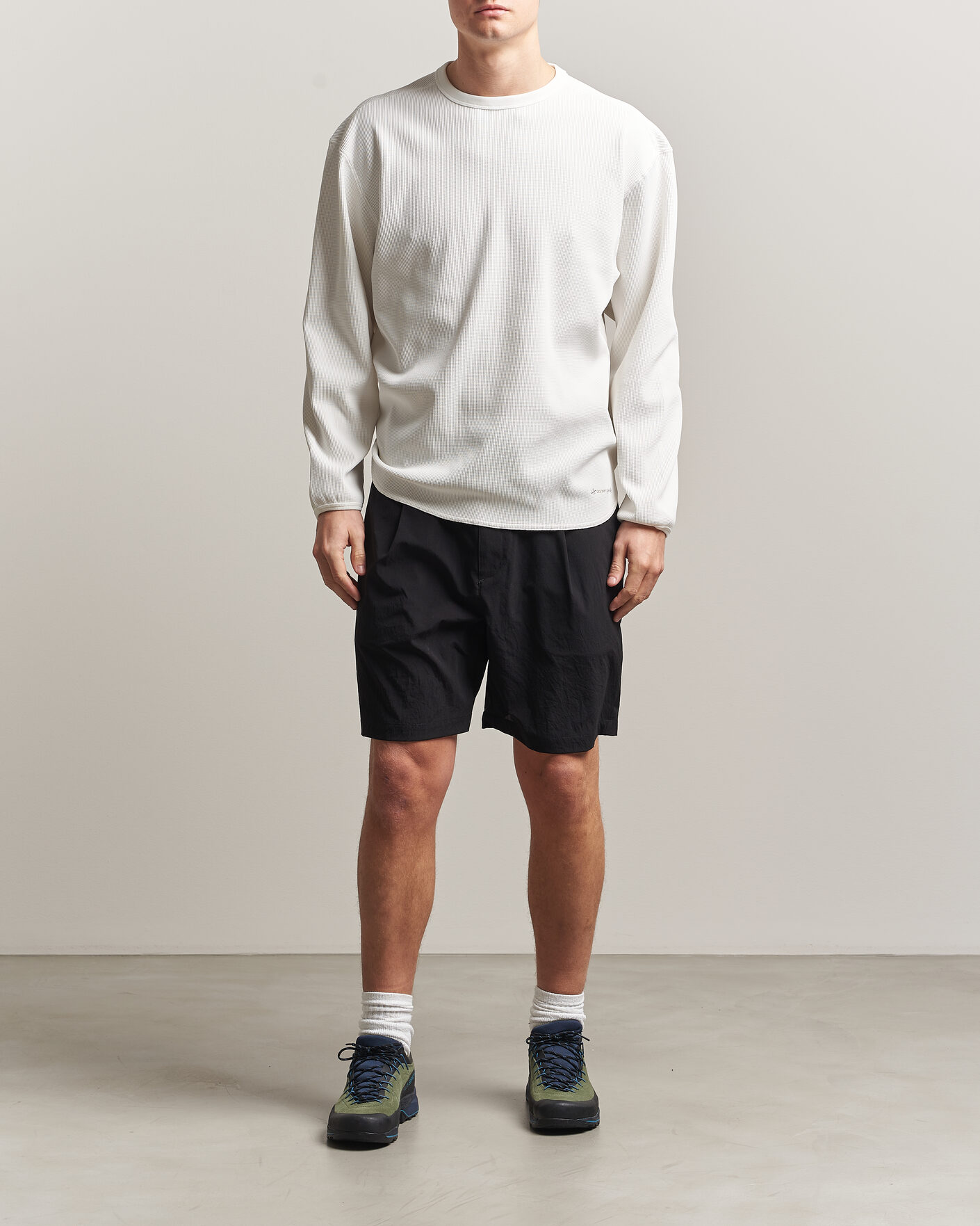 Herre | T-Shirts | Snow Peak | Dry Waffle Long Sleeve T-Shirt Off White