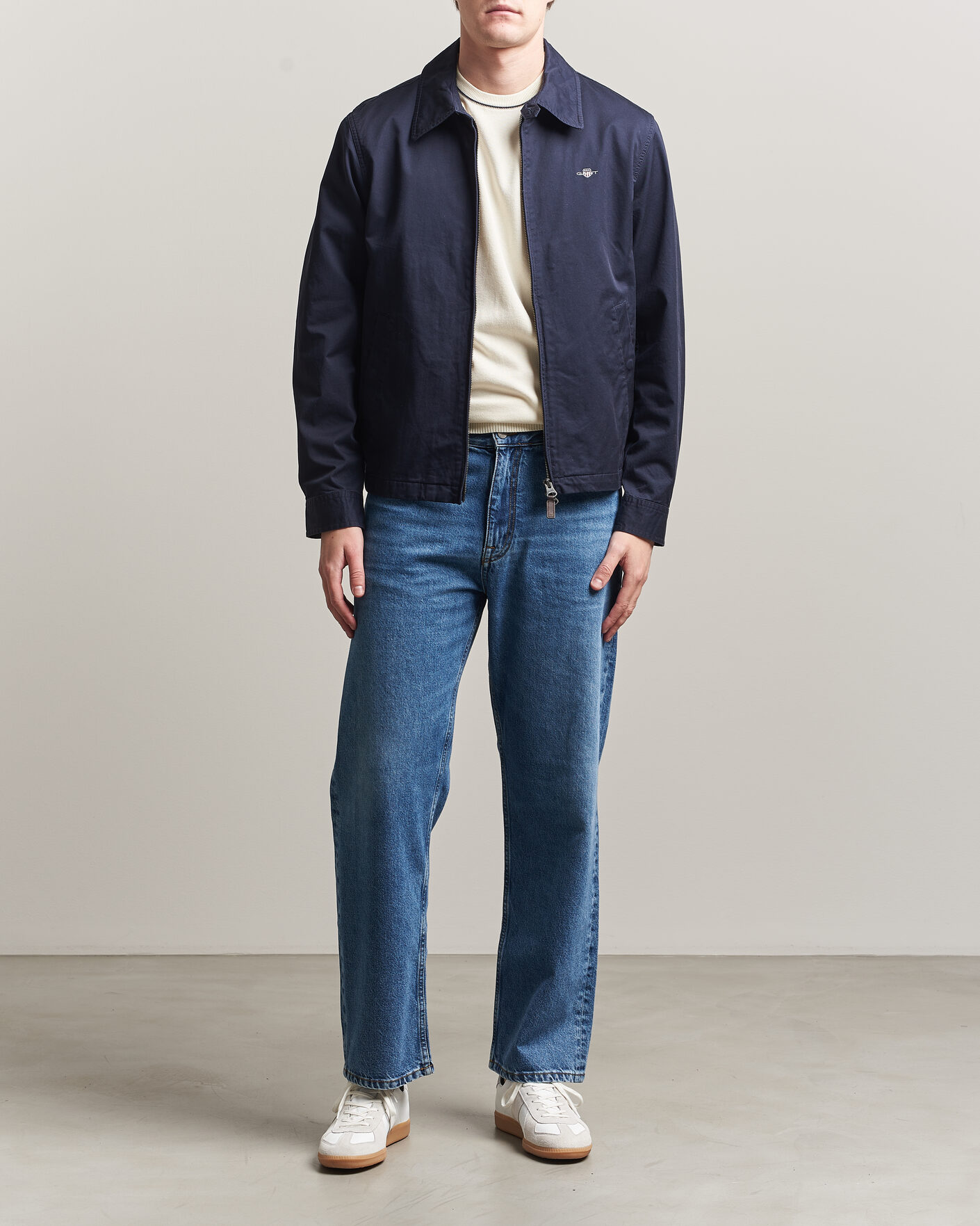 Herre | Jakker | GANT | Cotton Windcheater Jacket Evening Blue