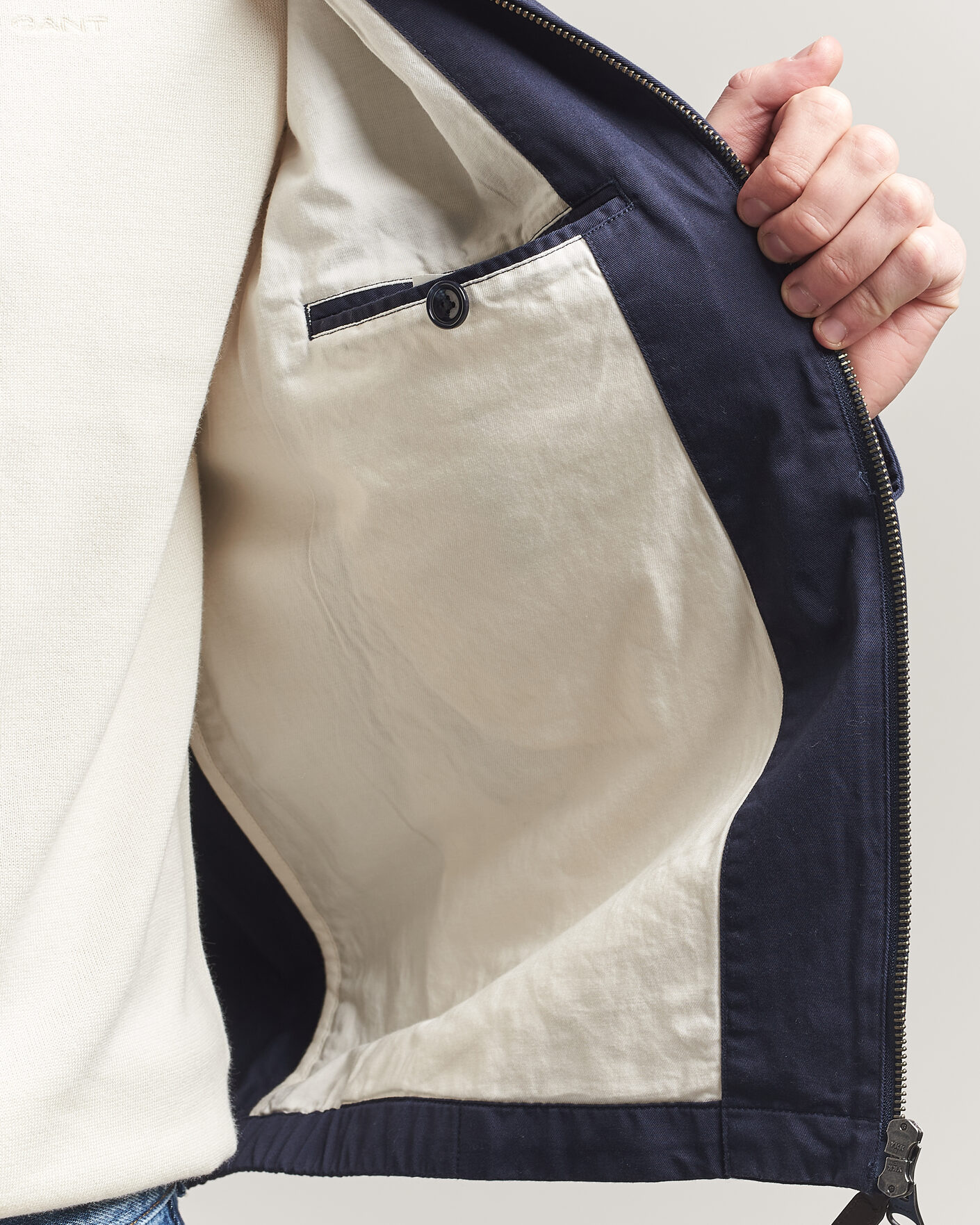 Herre | Jakker | GANT | Cotton Windcheater Jacket Evening Blue