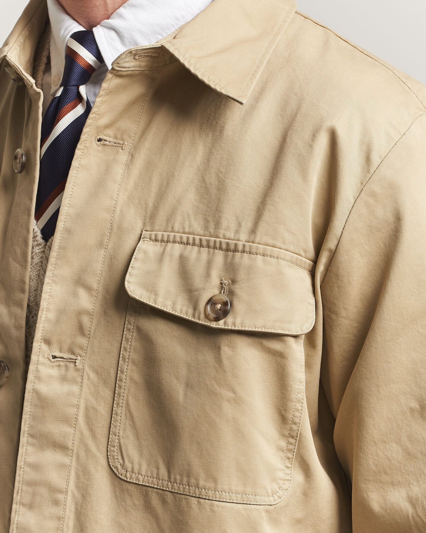 Herre | Skjorter | GANT | Regular Fit Cotton Twill Overshirt Woody Beige