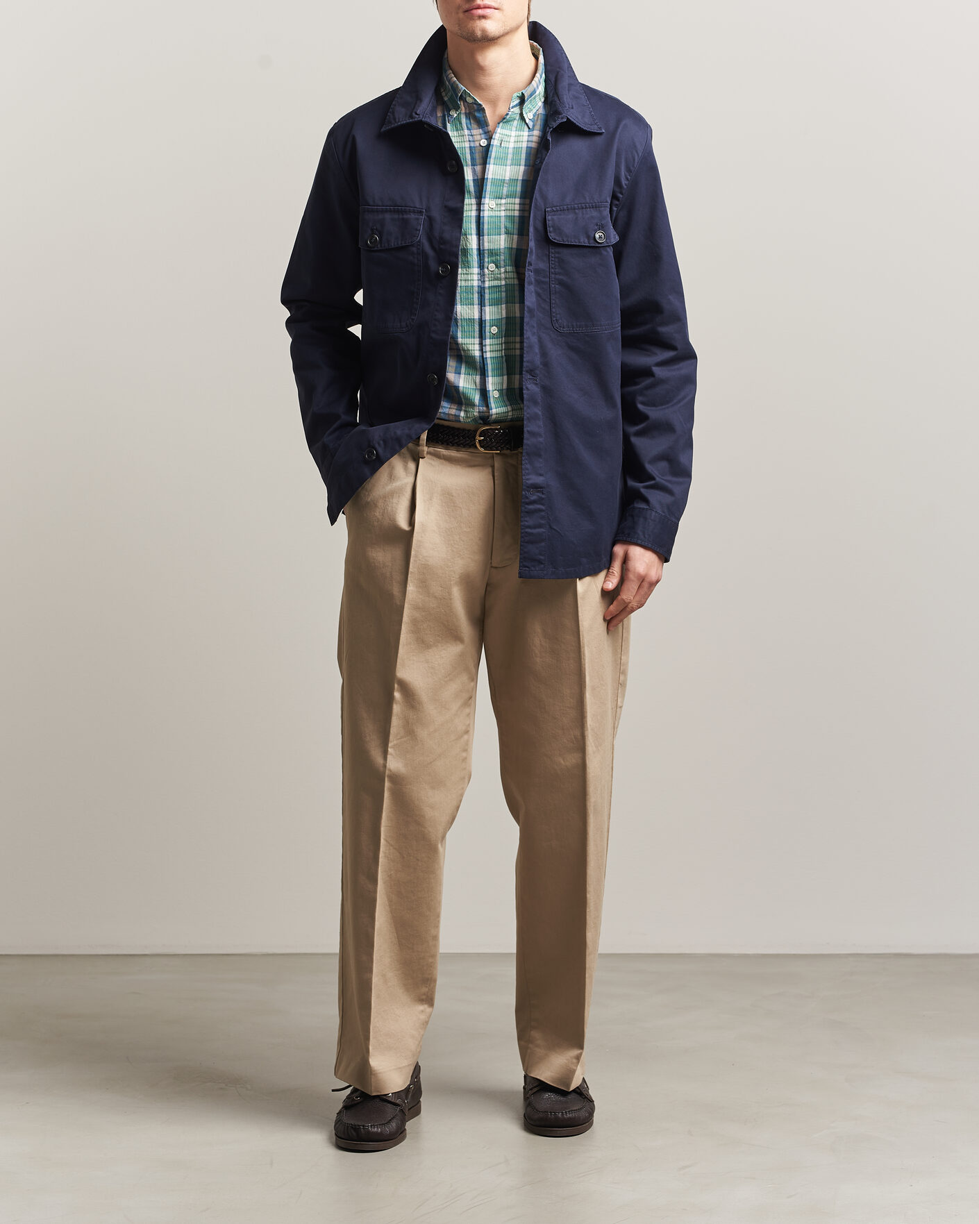 Herre | Skjorter | Gant | Regular Fit Cotton Twill Overshirt Evening Blue