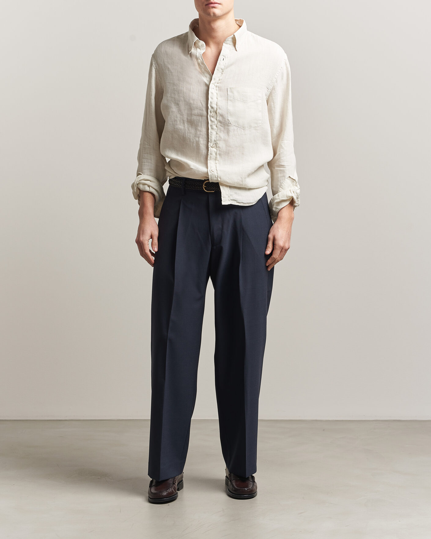 Herre | Skjorter | Gant | Regular Fit Garment Dyed Linen Shirt Sand