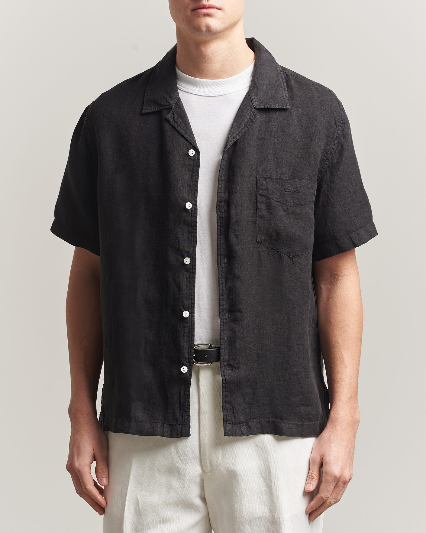 Herre | Skjorter | Gant | Regular Fit Garment Dyed Camp Shirrt Black
