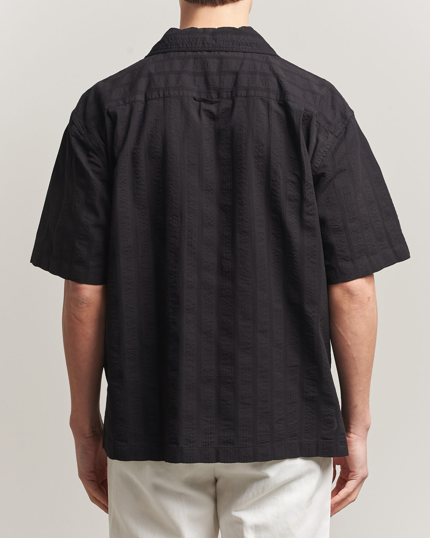 Herre | Skjorter | Gant | Relaxed Fit Dobby Striped Camp Shirt Black