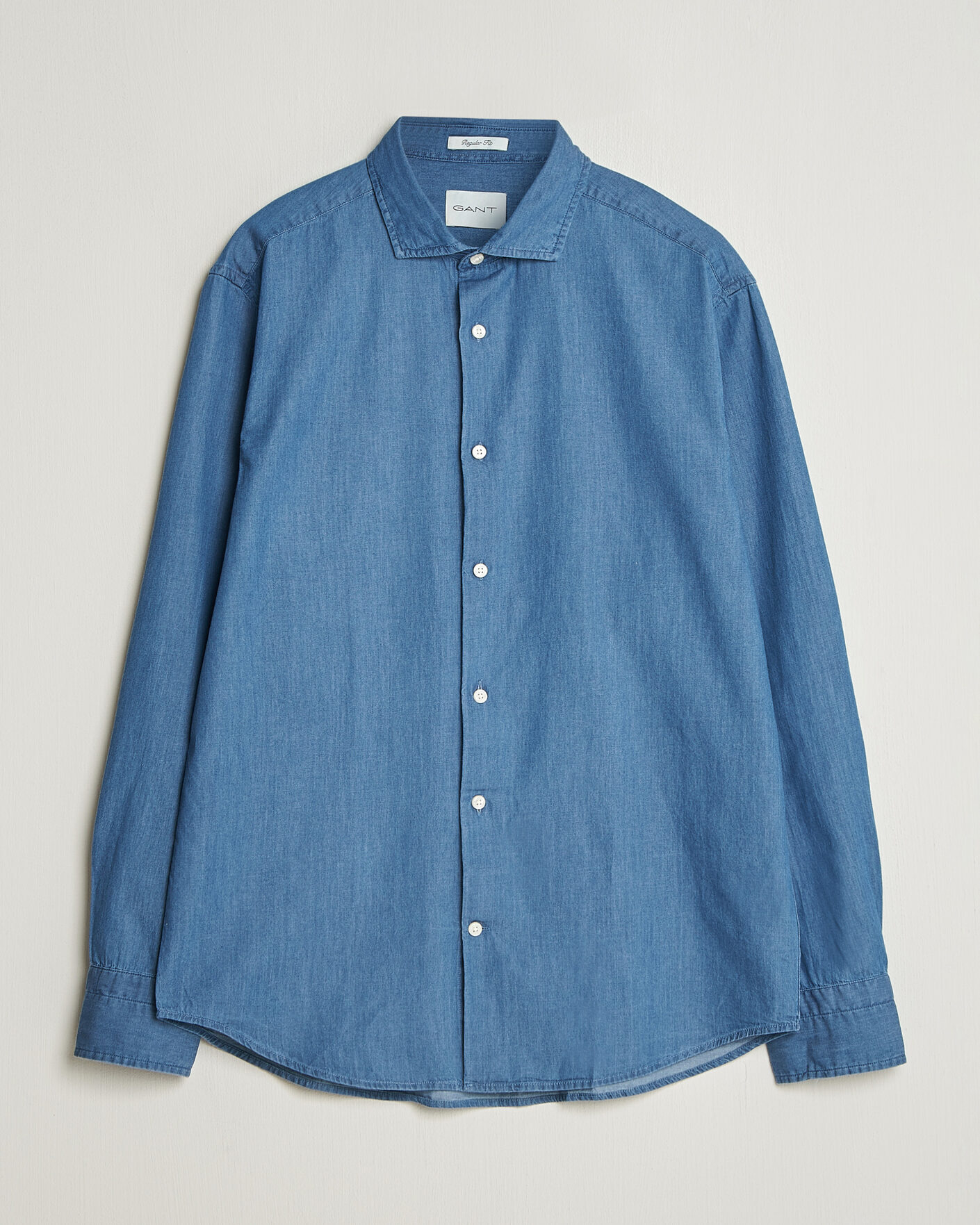 Herre | Skjorter | Gant | Regular Fit Indigo Twill Shirt Semi Light Blue