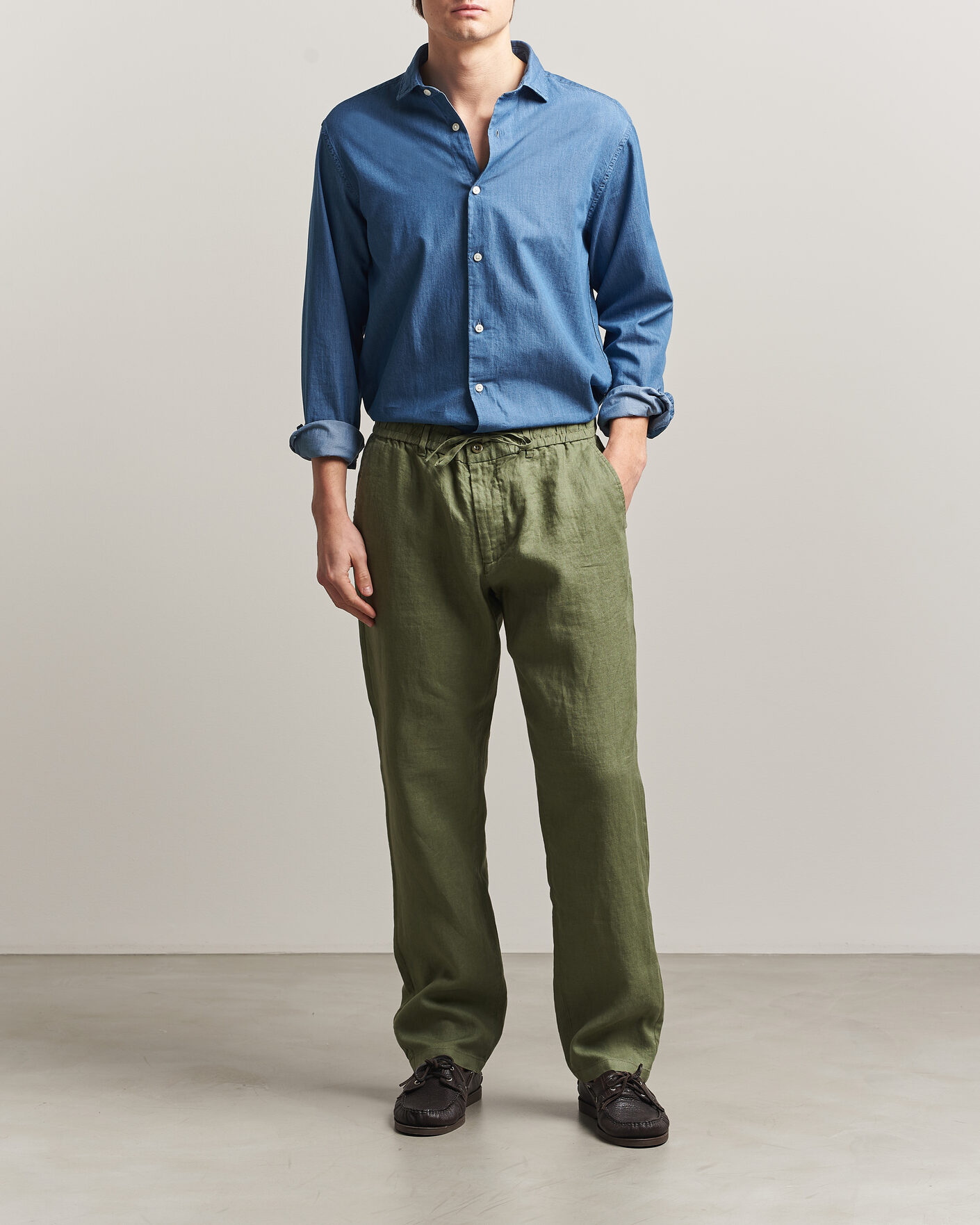 Herre | Skjorter | Gant | Regular Fit Indigo Twill Shirt Semi Light Blue