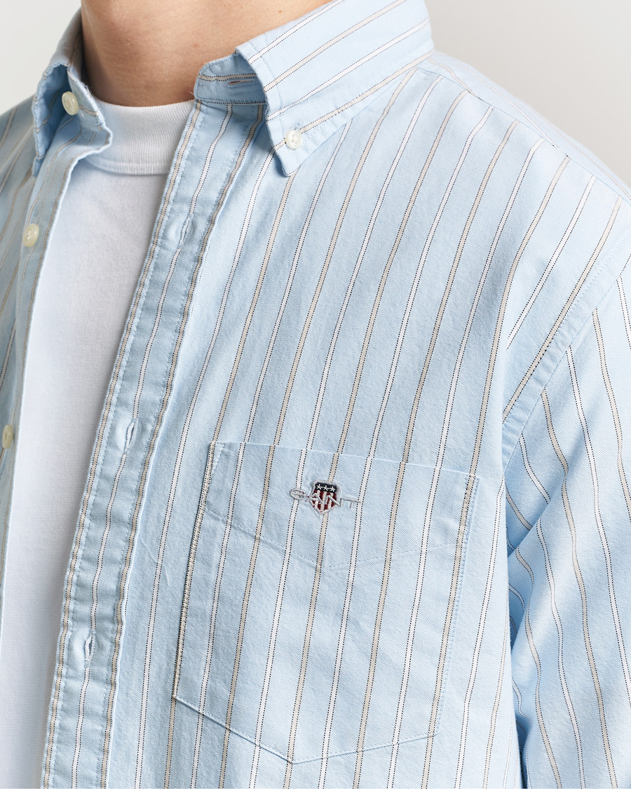 Herre | Skjorter | Gant | Regluar Fit Clsasic Oxford Striped Shirt Sky Blue