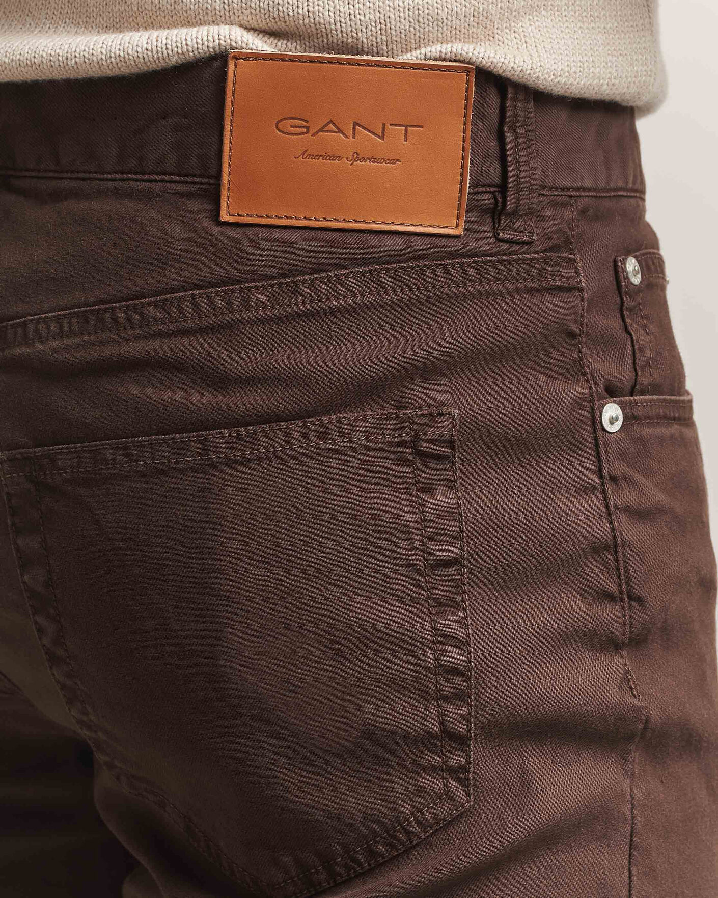 Herre | Bukser | Gant | Slim Fit Cotton/Linen 5-Pocket Pants Rich Brown