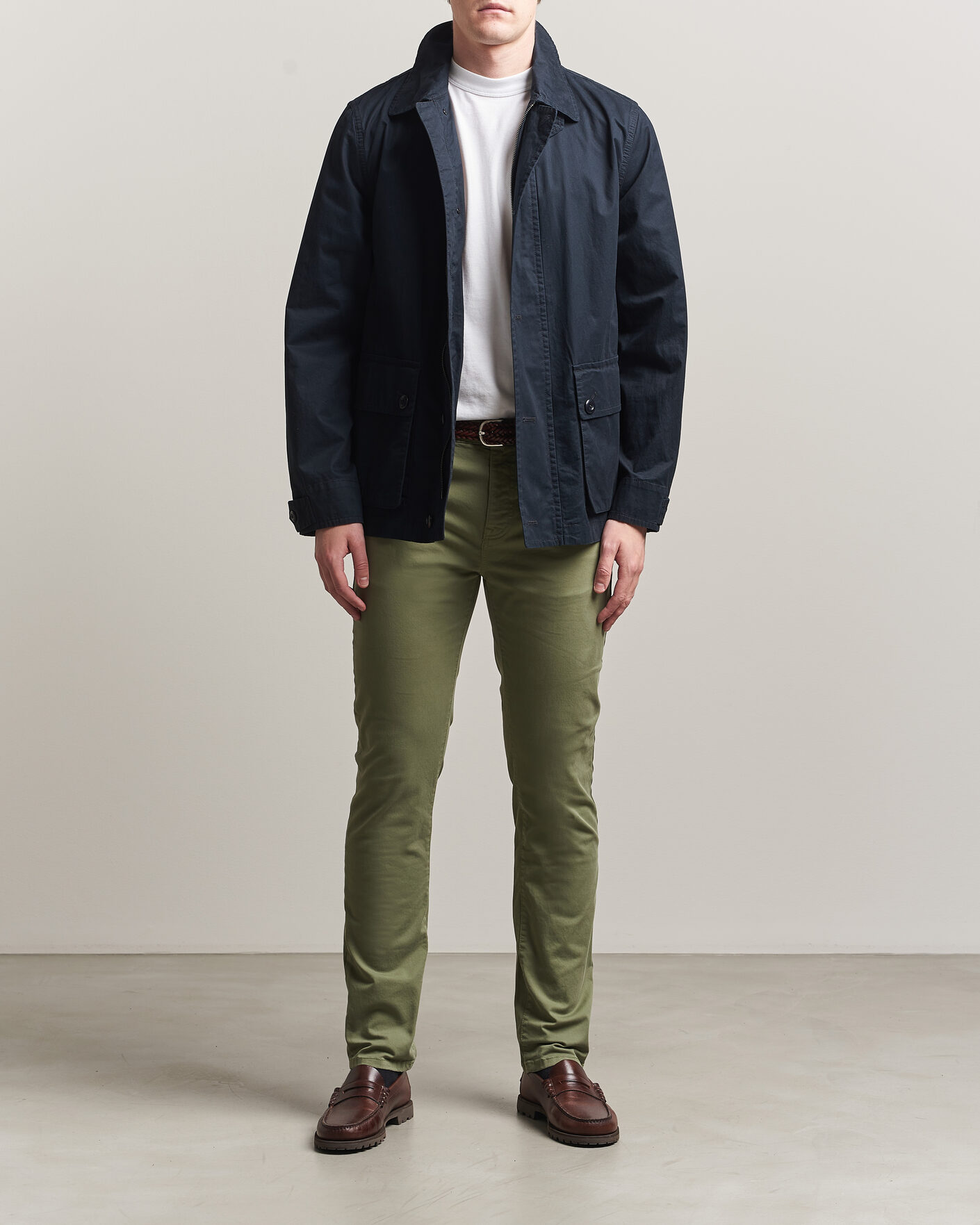 Herre | Bukser | GANT | Slim Fit Desert 5-Pocket Pants Dry Herb Green