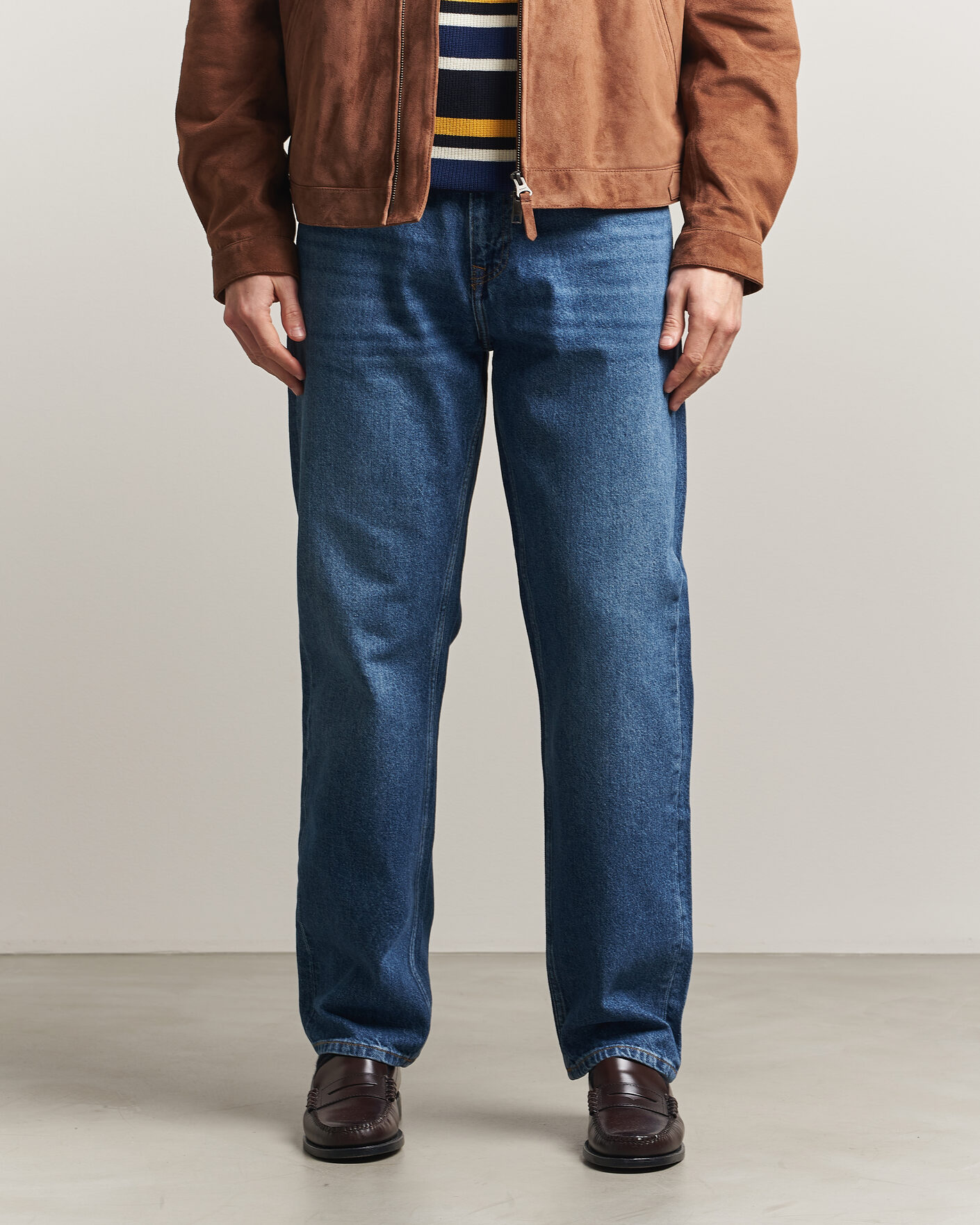 Herre | Bukser | Gant | Straight Fit Jeans Mid Blue Worn In