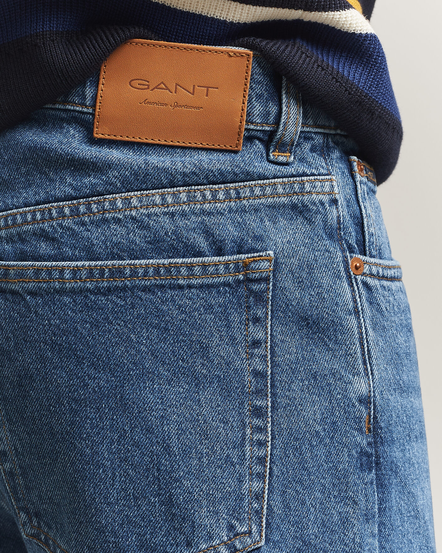 Herre | Bukser | Gant | Straight Fit Jeans Mid Blue Worn In