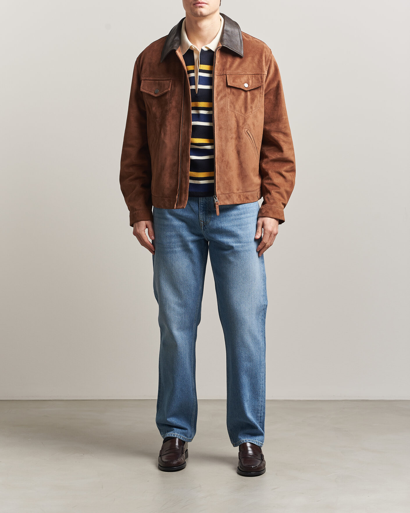 Herre | Bukser | Gant | Straight Fit Jeans Semi Light Blue Worn In