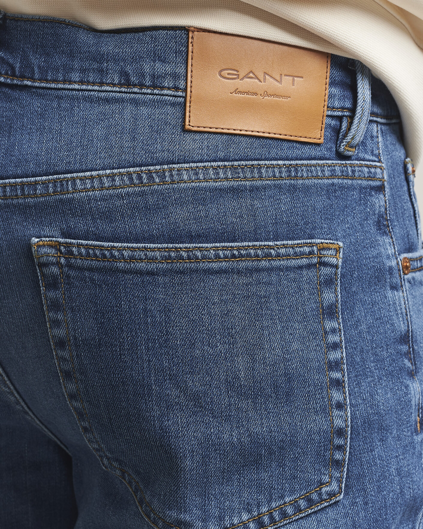 Herre | Jeans | Gant | Regular Fit Jeans Mid Blue Broken In