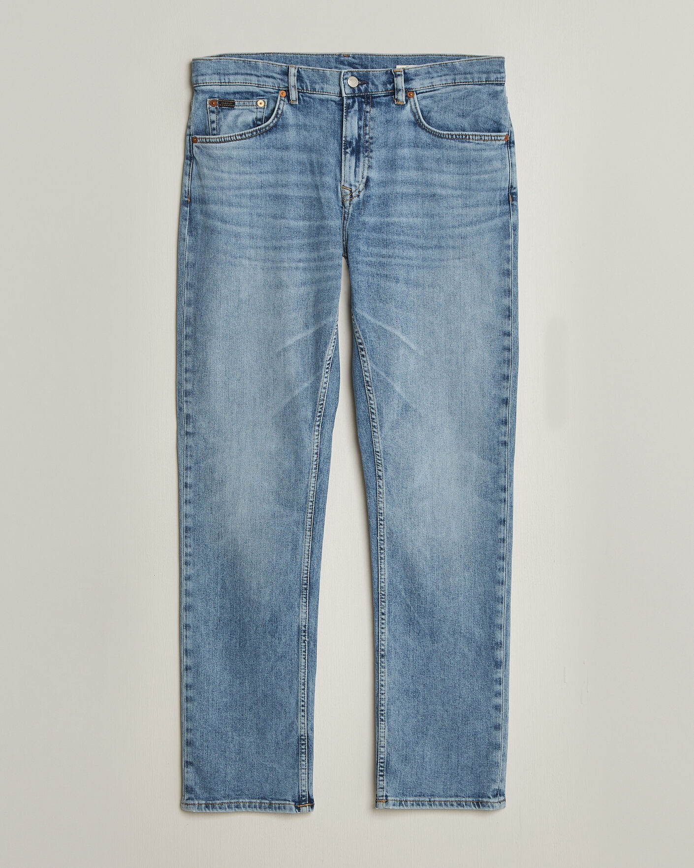 Herre | Bukser | Gant | Regular Fit Jeans Semi Light Blue Worn In