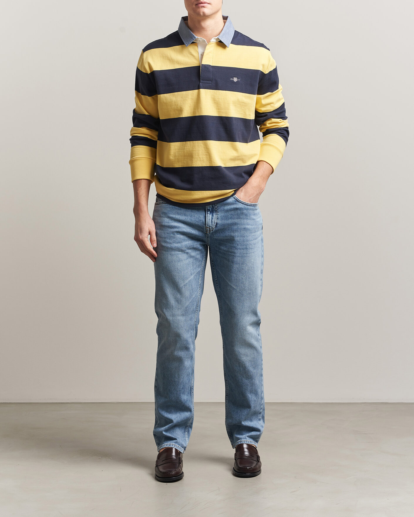 Herre | Bukser | Gant | Regular Fit Jeans Semi Light Blue Worn In