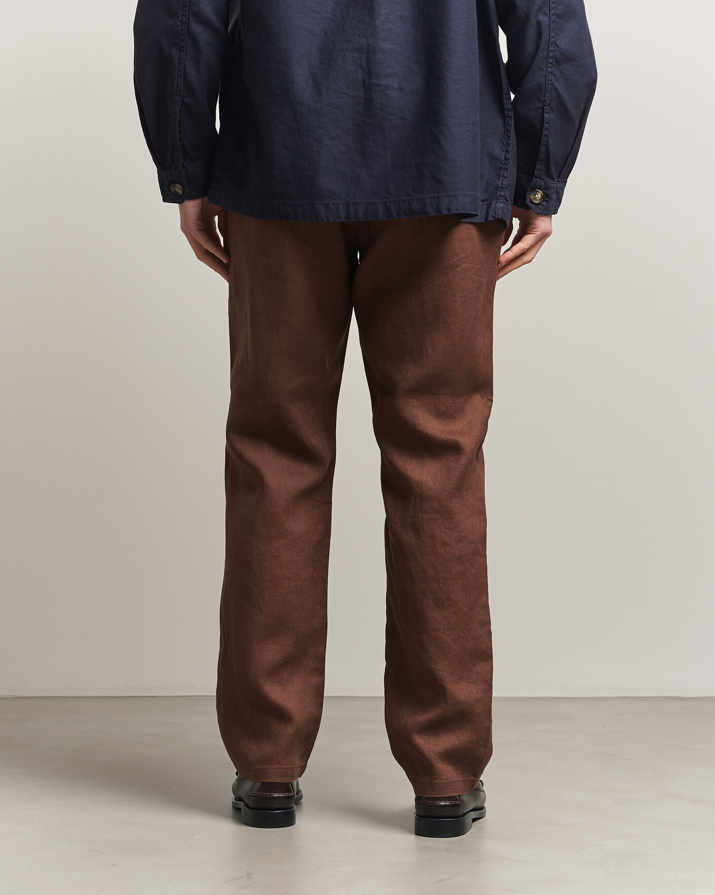 Herre | Bukser | GANT | Regular Fit Linen Drawstring Pants Mahogany Brown