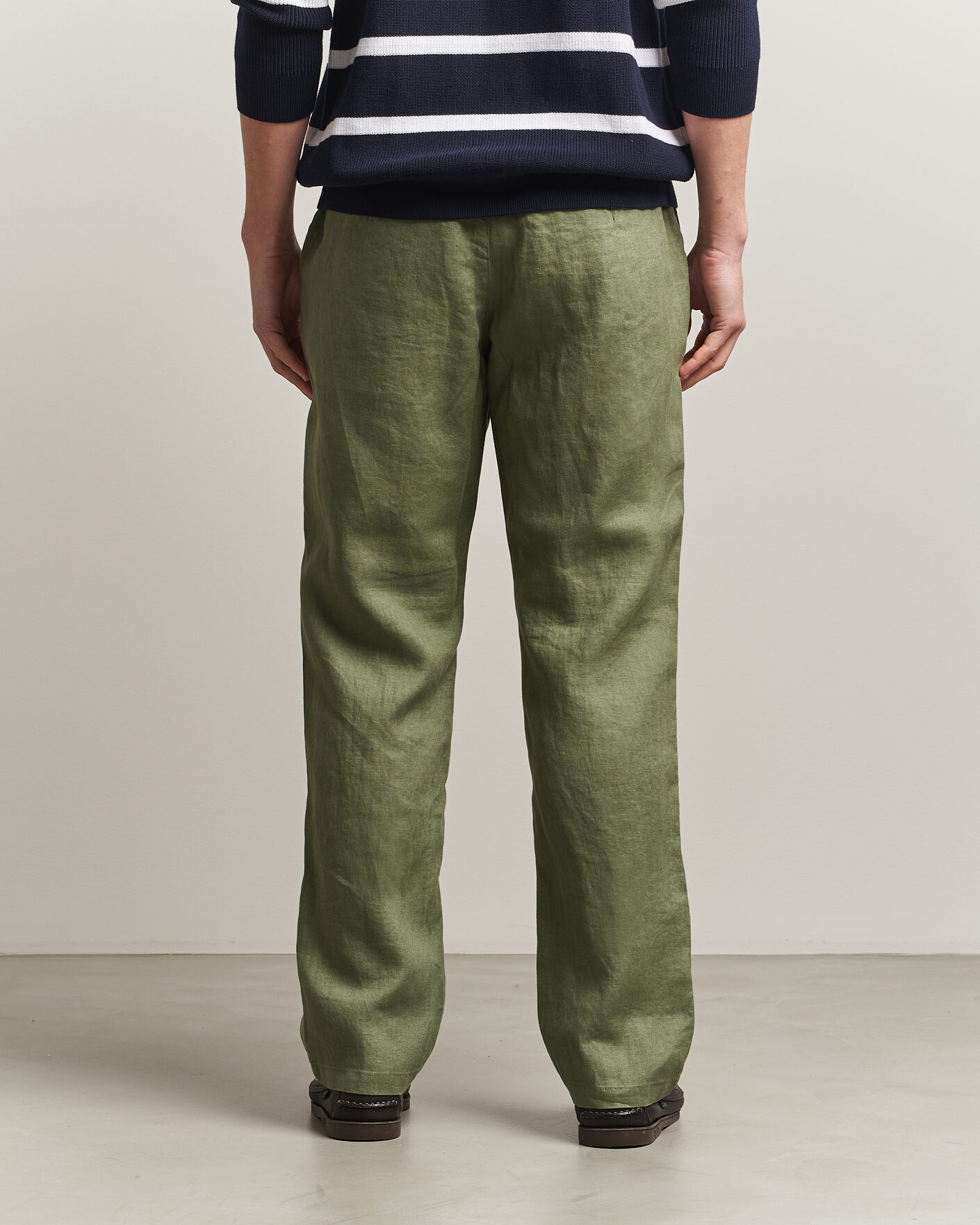 Herre | Bukser | GANT | Regular Fit Linen Drawstring Pants Dry Herb Green