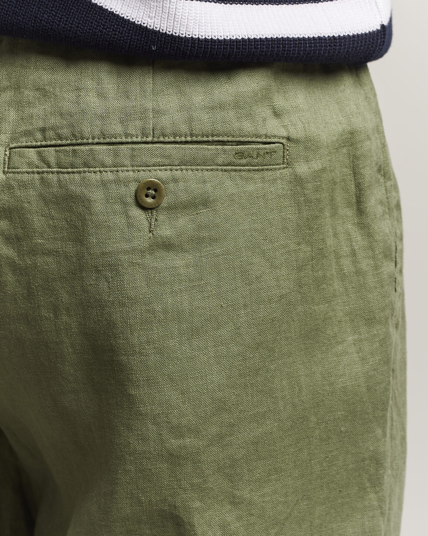Herre | Bukser | Gant | Regular Fit Linen Drawstring Pants Dry Herb Green